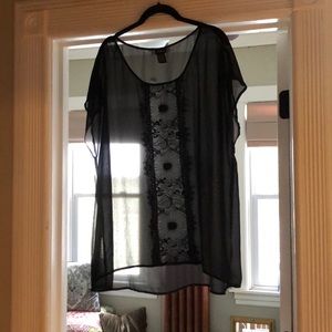 Torrid black lace shirt size 2